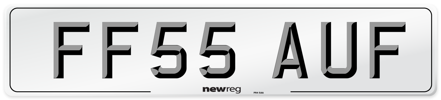FF55 AUF Number Plate from New Reg